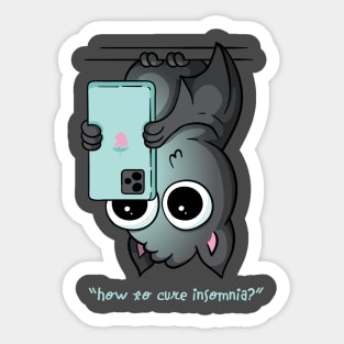 How to Cure Insomnia Bat Sticker
